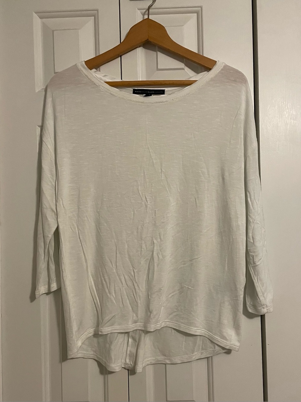 White House Black Market Women's White Long Sleeve Top